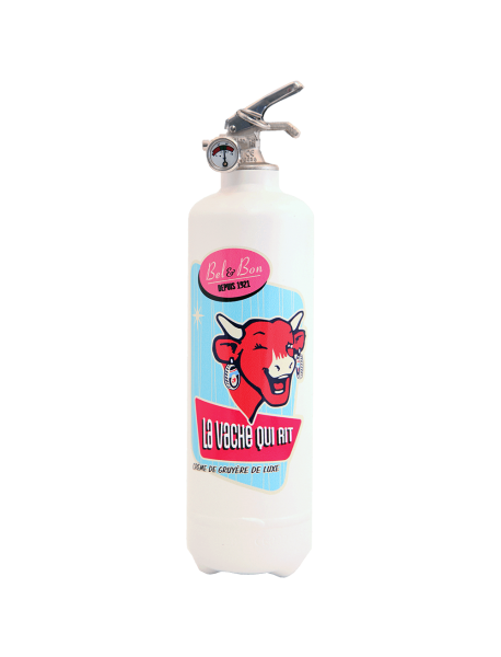 Fire extinguisher design La Vache qui rit retro white