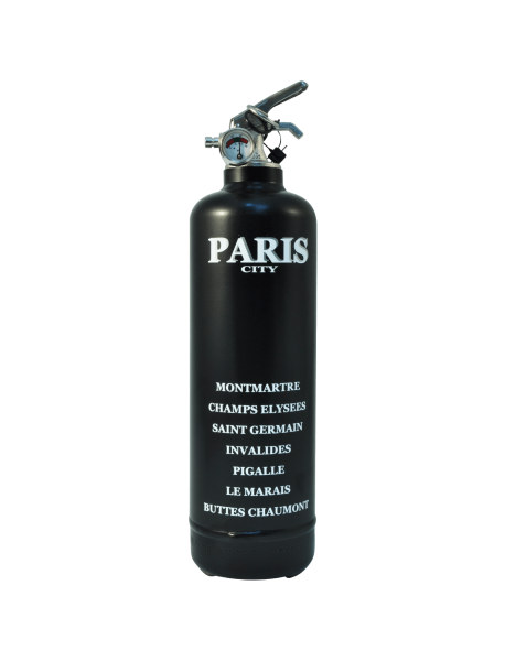 Fire extinguisher design City Paris black white