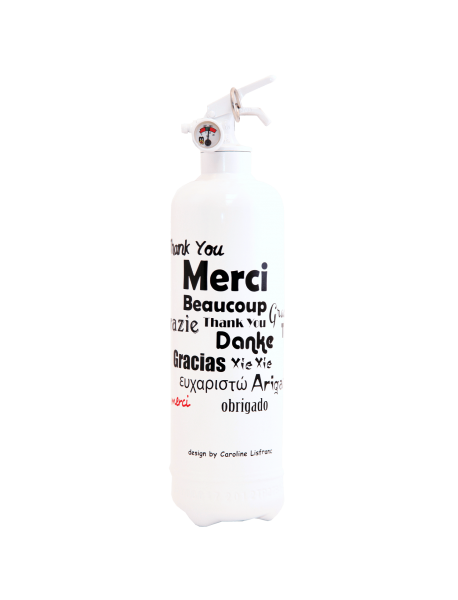 Fire extinguisher design Cl Merci white