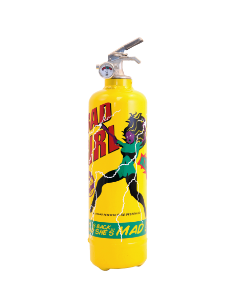 Fire extinguisher design Bad Girl yellow