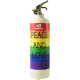 Fire extinguisher design Peace and Love white