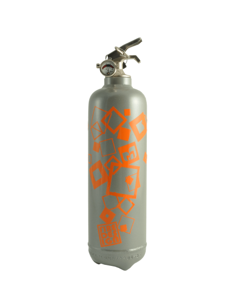 Fire extinguisher design Carrés grey