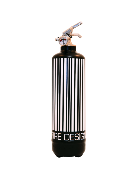 fire extinguisher design code barre black white