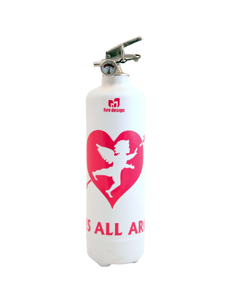 fire extinguisher design cupidon white pink