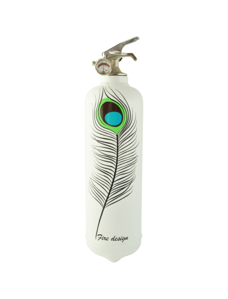 fire extinguisher design peacock white