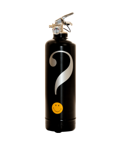 Fire extinguisher design Smiley Interrogation black