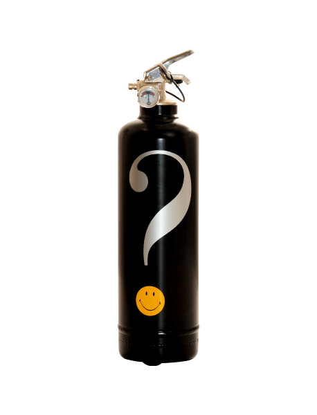 Fire extinguisher design Smiley Interrogation black