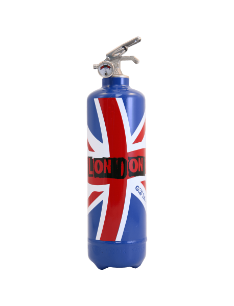 Estintore design London Flag blu