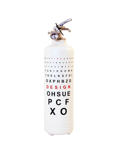 Fire extinguisher design Ophtalmique white