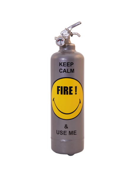 Fire extinguisher design Smiley Keep Calm grey