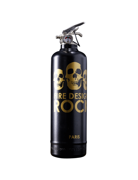 Fire extinguisher design Rock black gold