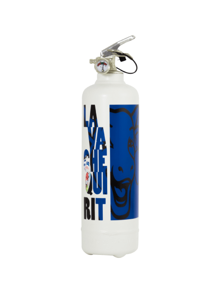 Fire extinguisher design Vache qui Rit Classic white blue