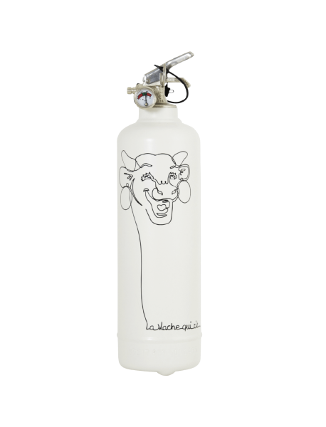 Fire extinguisher design Laughing cow white