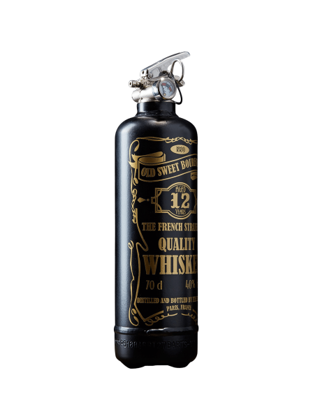 Fire extinguisher design Whiskey black gold