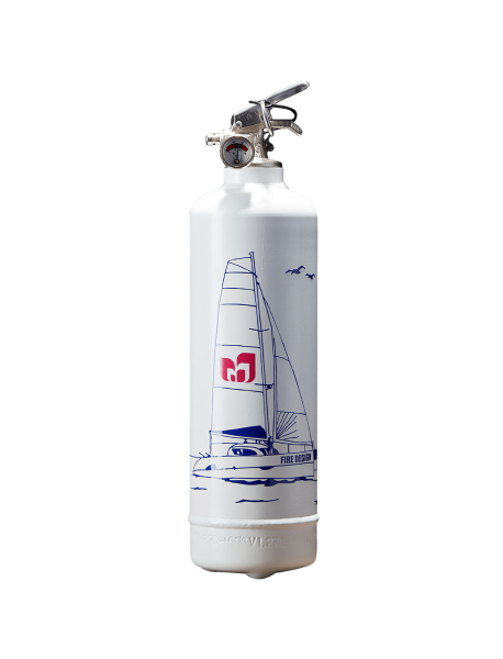 Boat fire extinguisher Catamaran white