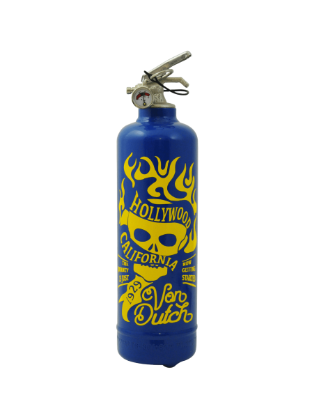 Fire extinguisher design Von Dutch Hollywood California blue