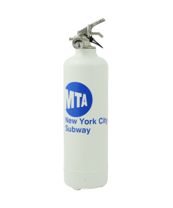 Designer fire extinguisher logo MTA white