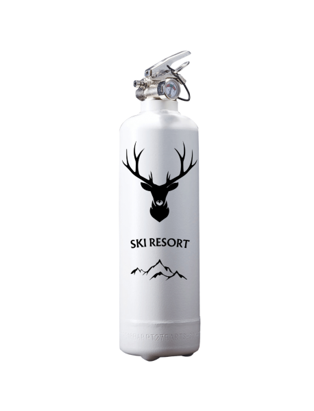 Extincteur design Cerf Ski Resort Blanc