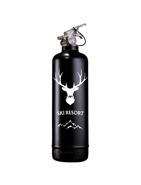 Extincteur design Cerf Ski Resort Noir