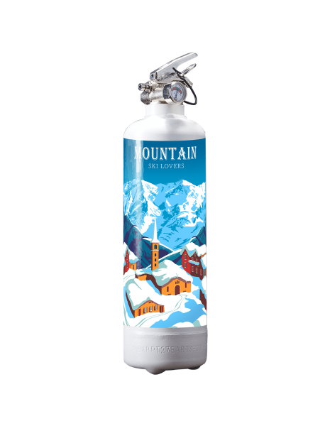 Extincteur design Mountain Ski Lovers Blanc