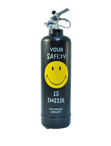 Fire extinguisher design Smiley Safety black