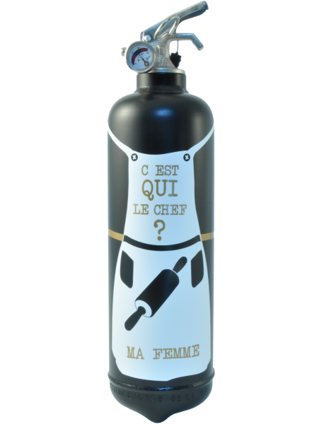 Fire extinguisher design Tablier chef black